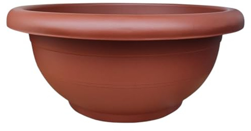 Tarrina Tiesto Maceta Grande macetón Decorativa. marrón. 40 litros. Ø 60 x 25 Cm. Exterior para Plantas Grandes. Segura Garden. Resistente a los Rayos UV