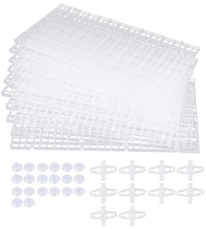 FJOADNVM Aquarium Trennwand 10 Stück Aquarium-Teiler, Fischtank-Teiler, Filtergitter, Trenngitter, Tablett, Isolationsgitter mit 20 Saugnapf-Clips