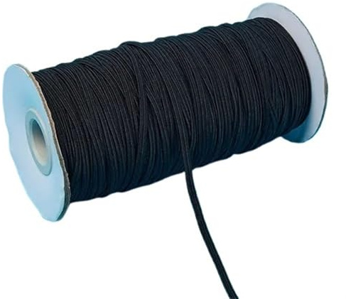 Banda elástica de goma colores 3 mm y 6 for coser, cinta licra, accesorios for prendas vestir para el bricolaje, la artesanía, la confección(Black,6mm 100yards)