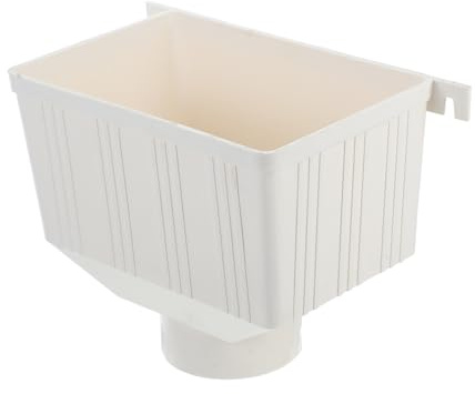 WOONEKY PVC Tubo Scarico Quadrato per Grondaia Accessorio Pluviale in Plastica Resistente Collegatore per Raccolta Acqua Piovana da Grondaia e Pluviale Facile Installazione