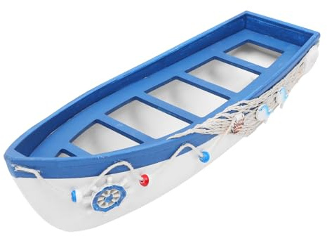 TOYANDONA Großes Holzbootmodell mit Strandmotiv Leichte Nautische Schiffsdekoration im Mediterranen Stil Maritime Wohnkultur für Strand und Küstenliebhaber