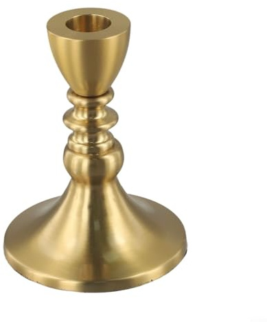 Mini-Kerzenhalter aus Metall aus Messing, entworfen, um dünne Kerzen sicher zu halten, mit einer stabilen Basis für sichere Platzierung (S)