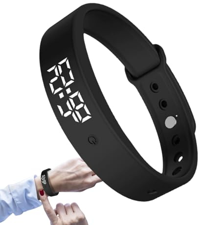 Pulsera despertador vibratoria – Reloj inteligente con temporizador vibratorio – Timer organizador diario con 3 alarmas, para adultos, hombres, mujeres, adolescentes mayores, cama de viaje, dormitorio