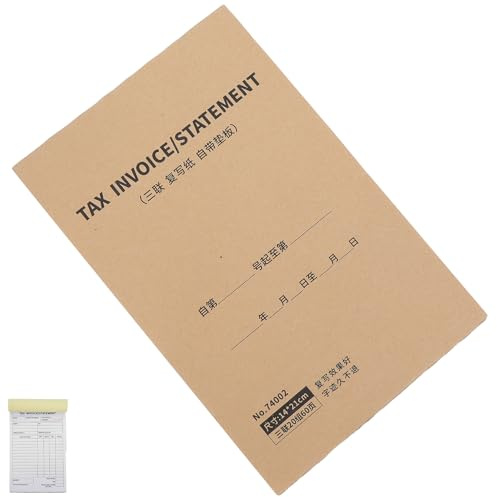 DOITOOL Carnet de Factures A5 Triplé Autocopiant 60 Pages Papier Résistant pour Petites Entreprises Bloc de Reçus Conforme Normes Douanières Gestion Commerciale et Exportation