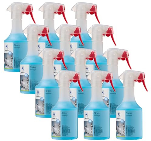 Normfest Stries Protect – silikon- & ammoniakfreier Glasreiniger für streifenfreie Sauberkeit, schonend für Glas, Spiegel, Kunststoff & Polycarbonat, ideal für Fahrzeuge, Haushalt, Caravan 12x 500 ml
