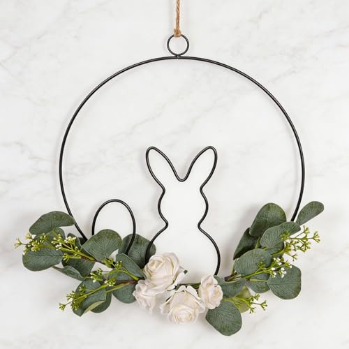 Couronne de Pâques,Couronnes Décoratives 30 cm,Couronne Printemps,Couronnes de Porte D'extérieur,Couronnese de Fleurs Artificielle Guirlande,pour Porte D'entrée,Mur,fenêtre,Porche
