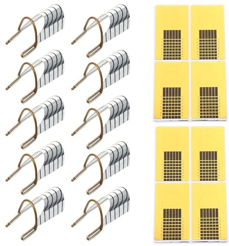 TOYANDONA Kit 110 Pièces Autocollants Formes à Ongles en Papier et Supports Métalliques, Outil Extension Manucure Gel et Acrylique, Guide Autocollants pour Pose D’ongles Maison et Salon