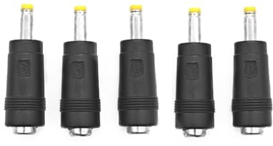 JZK 5 PCS DC power adapter converter, 5.5 x 2.1 mm female to 4.0 x 1.7mm male DC adapter, DC plug to socket connector, for laptop, monitor, projector, router