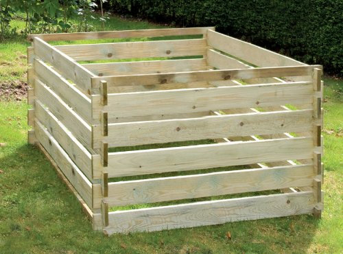 Primrose 1575L Easy Load Slatted Composter Wooden Pressure Treated Compost Bin 150cm x 150cm
