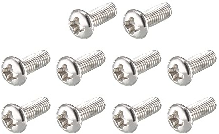 sourcing map 100Stk M3x8mm Edelstahl Kreuzschlitz Runde Flachkopf Maschine Schrauben