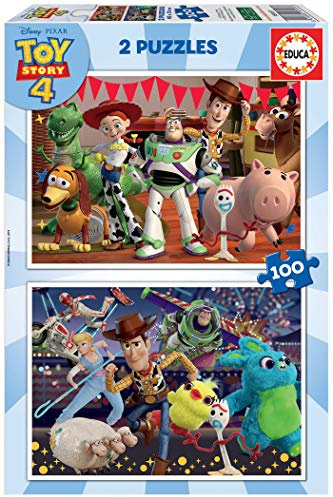 Educa 18107, Toy Story 4, 2x100 Teile Puzzleset für Kinder ab 6 Jahren, Disney Pixar, Puzzle