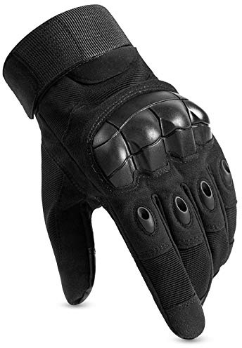 HUNTVP Motorcycle Gloves, Multifunctional Breathable Tactical Gloves Anti-Slip, Shock Resistant Combat gloves for Outdoor Sports Riding Shooting (Black-XL)