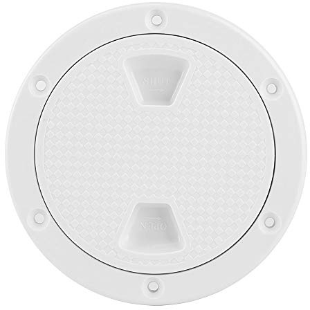Couvercle de trappe, Duokon 4in ABS rond blanc plaque de pont couvercle de trappe en plastique, Anti- résistant à la Corrosion vissé couvercle de trappe d'inspection de bateau