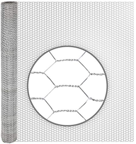 VOSS.farming 10m x 100cm Hasendraht Hühnerdraht Sechseckgeflecht 13x0,7mm Kaninchendraht Maschendraht verzinkt