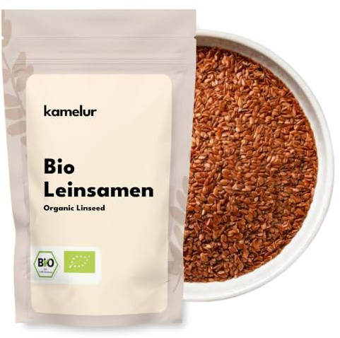 Kamelur Bio Leinsamen Ganz (1kg) - Bio Leinsamen Braun ohne Zusätze