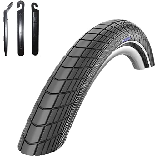 1 x Schwalbe Big Apple RaceGuard Fahrradreifen E-25 Fahrradmantel Decke mit Reflexstreifen 50-622 (28 x 2.00) inkl. 3 Reifenheber