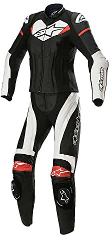 Alpinestars Stella GP Plus Ladies Two Piece Tuta in pelle per moto, nero/bianco/rosso, 48