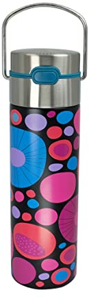 Eigenart Leeza Cheerful 11021 Double-Walled Thermal Water Bottle Made of Stainless Steel with Sports Cap and Strainer, BPA-Free, 500 ml