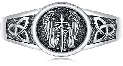Anelli vichinghi in argento Sterling 925 per uomo, unisex, nero, occhio di Horus, amuleto runico regolabile, gioielli regalo per uomo e donna, Argento sterling