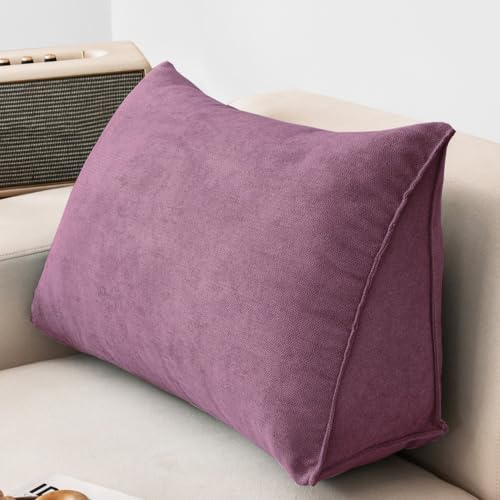 NENIUX - Cuscino a cuneo grande per lettura, cuscino per testiera, cuscino triangolare per schienale, cuscino di supporto lombare/dorsale con copertura sfoderabile per letto diurno, divano, tatami