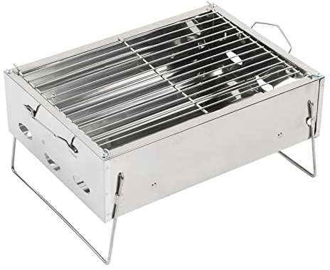 Haofy Camping Grill, Charcoal Grill, Outdoor Barbecue Grill Portable Foldable Charcoal Stainless Steel BBQ Grill for Outdoor Picnic Camping Cooking