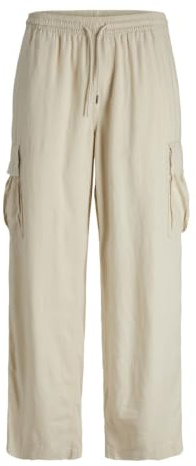 JPSTBILL JJNATE Linen Blend Cargo Jog SN, Sabbia Estiva, L