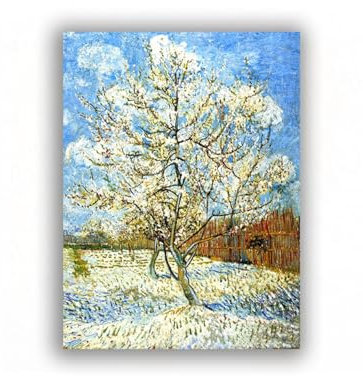 Alberi di pesco in fiore di Vincent van Gogh Dipinti famosi Stampa su tela Riproduzioni Quadri Van Gogh Arte da parete su tela per soggiorno 50x70 cm senza cornice