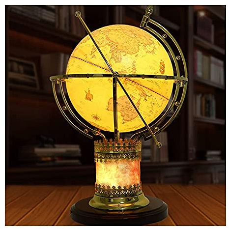 ZYJIX Globe Of The World Large World Globe Colorful Light Up Globe Lamp 12.5in Diameter Geographic Globes 26.3in Height Vintage World Globe Lamp Educational World Globe