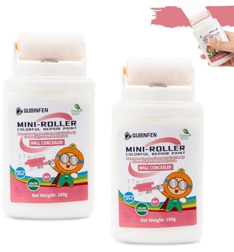 2 Pezzi Rullo per Pittura Riparazione Pareti, Rullini per Pittura Rullo per Riparazione Pareti con Vernice Bianca, Strumento di Riparazione per Pareti per Macchie, Crepe, Graffiti, Graffi