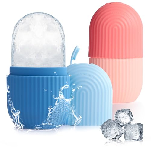 AiQInu Rullo di Ghiaccio Facciale 2 pezzi, Ice Roller, riutilizzabile Eye Ice Massage Bellezza del viso Cura della pelle Impacco di ghiaccio Restringe i pori, antirughe, riduce il gonfiore, migliora l
