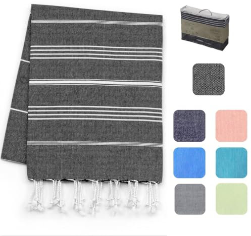 MyStilo® XXL Saunahandtuch Hamamtuch - Großes, Weiches Badetuch 100x200cm, Schnelltrocknend - Premium Strandtuch, Beach Towel, Handtuch für Männer, Frauen, Yoga und Fitness (Anthrazit)