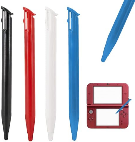 Lot de 4 stylets tactiles pour Nintendo 3DS XL compatibles avec la console 3DS XL - Rangement pratique - Haute sensibilité - Contrôle fluide - Multicolore