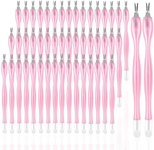 50Pcs Empujador de Cutícula, Cortacutículas Cortador de Cutícula de Uñas de Acero Inoxidable, Limpiador de Uñas de Doble Punta para Muertas de la Piel, Tenedor de Cutícula Manicura