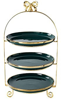 IUokLU Supporto per Dessert Supporto per Torta e Snack Supporto per Dessert Tavolo alla Moda Piatto per Frutta Supporto per Torta a Due Piani Supporto per,Bianco-L