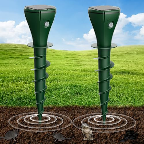 Dufuso Dissuasori per Talpe 2 Pezzi, Repellente per Topi, Dissuasore per Topi, Scaccia Talpe per Scoiattoli di Terra, Serpenti