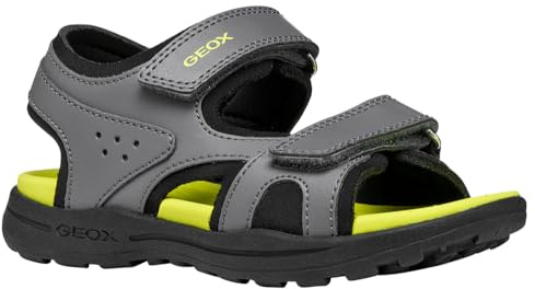 Geox J Vaniett Boy C Sandales, DK Grey Lime, 38 EU