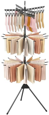 COSTWAY Stendibiancheria da Pavimento 3 Livelli Alto 178 cm con 24 Ganci | Portaasciugamani Pieghevole su Tripode con Bracci Rotabili e 32 Aste per Lavanderia e Balcone