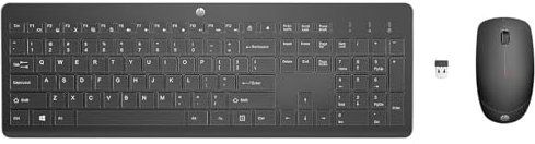 HP – Pack Teclado y Ratón Inalámbrico 230 | Conexión USB 2,4 GHz | Negros | Teclado Silencioso | Ratón Compacto | hasta 1 000 h batería