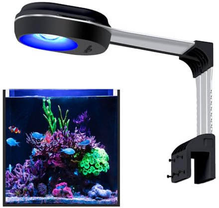 PopBloom 60W Aquarium Led Beleuchtung, Vollspektrum Marine Aquarium Beleuchtung mit Smart App-Steuerung für Ihr 20-24 Zoll Riff Nano Aquarium