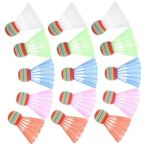 DECORNIJIA 30 Pièces Badminton de Couleur pour Enfants Volant de Sport Volants débutants Fournitures d'entraînement de Badminton Sportif Navette Mousse