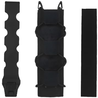 Marsupio Tattico A Estrazione Rapida Da 9 Mm - Nylon, Striscia Adesiva, Altezza Regolabile, For Attività Di Squadra/giochi Tattici (4,3×3×14 Cm)(BLK)