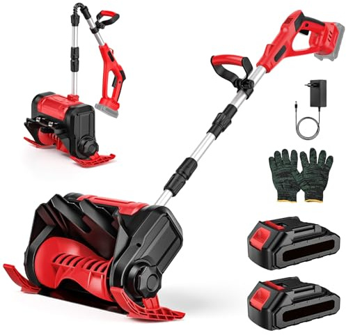 Spazzaneve a Batteria, Spazzaneve Elettrico 1000W con 2×2.0Ah, 30cm Larghezza di Lavoro, 18cm Altezza di Sgombero, 8m Distanza di Lancio, Pieghevole, Display LED, Doppio Interruttore di Sicurezza