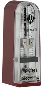 Wittner Metronom Taktell Piccolino Serie 890 - Plasthölje - Utan klocka - Rubinröd - Mekanisk uppvridning - Inga batterier behövs - Tillverkad i Tyskland