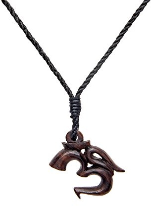 81stgeneration Om-anhänger aus Naturholz | Hinduistischer Heiliger Mantra-Boho-schmuck für Frauen | Handgefertigte Kordelketten für Männer | Rundes Sanskrit-amulett aus Holz zur Meditation