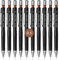 Aristo AR85005 Druckbleistift Geo Pen 0,50 mm (Ergonomisch gerillte Griffzone, gefederte Minenführung, Härtegrad Mine HB, integrierter Radiergummi) schwarz, 10 Stück