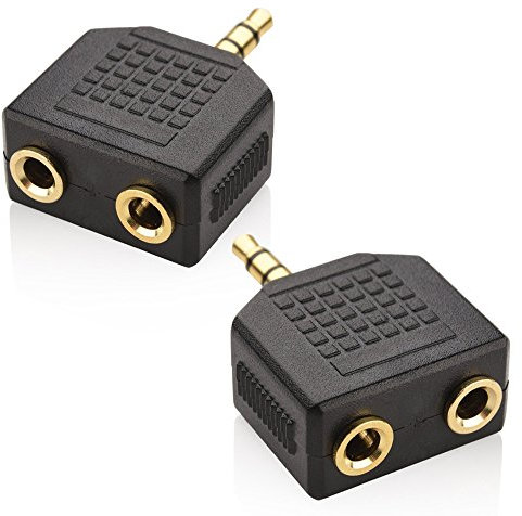 Mobi Lock 2 Pezzi Splitter Audio a Y da 3,5 mm - 1 Maschio a 2 Femmine per Lettori Multimediali e Dispositivi Audio - Consente a Due Persone di Ascoltare la Stessa Fonte Audio