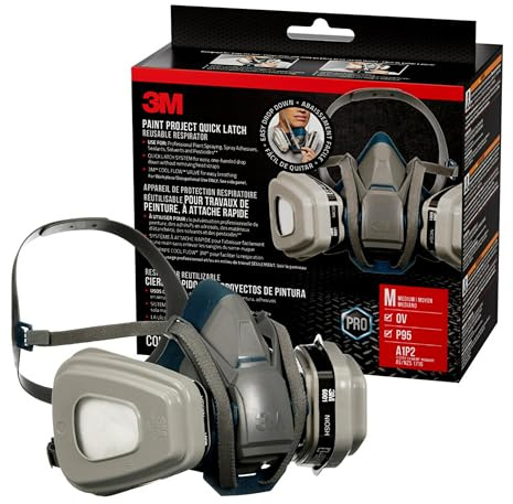 3M P95/OV Paint Project Quick Latch Reusable Respirator 6502, Medium, 1-Kit