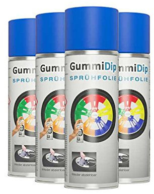 Gummi Dip Sprühfolie, Neon Spray, 4er Set, 4x400 ml (Neon Blau)