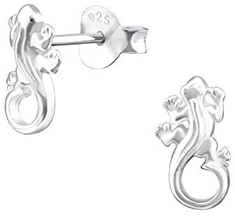 Laimons Bijou boucles d'oreilles pour femme Lézard Salamandre brillant argent sterling 925