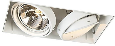 Qazqa - Modern Einbaustrahler dreh- und kippbar AR111 rahmenlos - Oneon 111-2 I Wohnzimmer I Schlafzimmer - Stahl Rechteckig - LED geeignet G53
